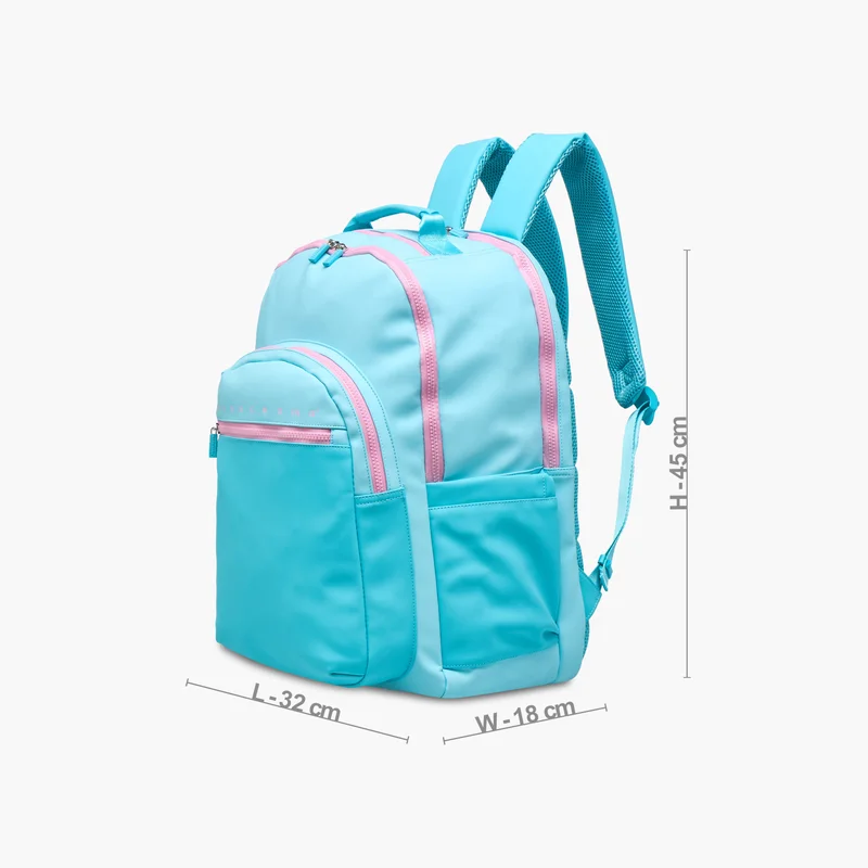 Us Polo Assn  شنطة ظهر بطبعات شعار وسحّاب إغلاق وجيب للابتوب من مونكرومو - 45x32x18 سم